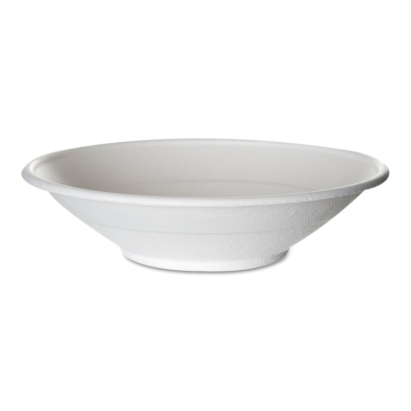 Renewable & Compostable Sugarcane Bowls – 24oz., 50/pk, 8 Pk/ct