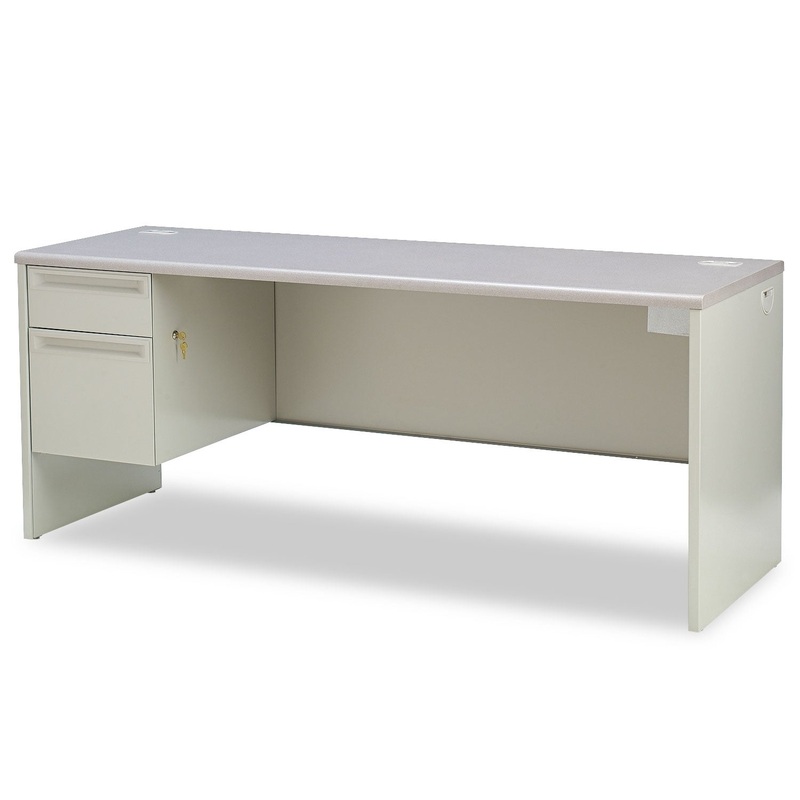 38000 SERIES LEFT PEDESTAL CREDENZA, 72W X 24D X 29.5H, GRAY