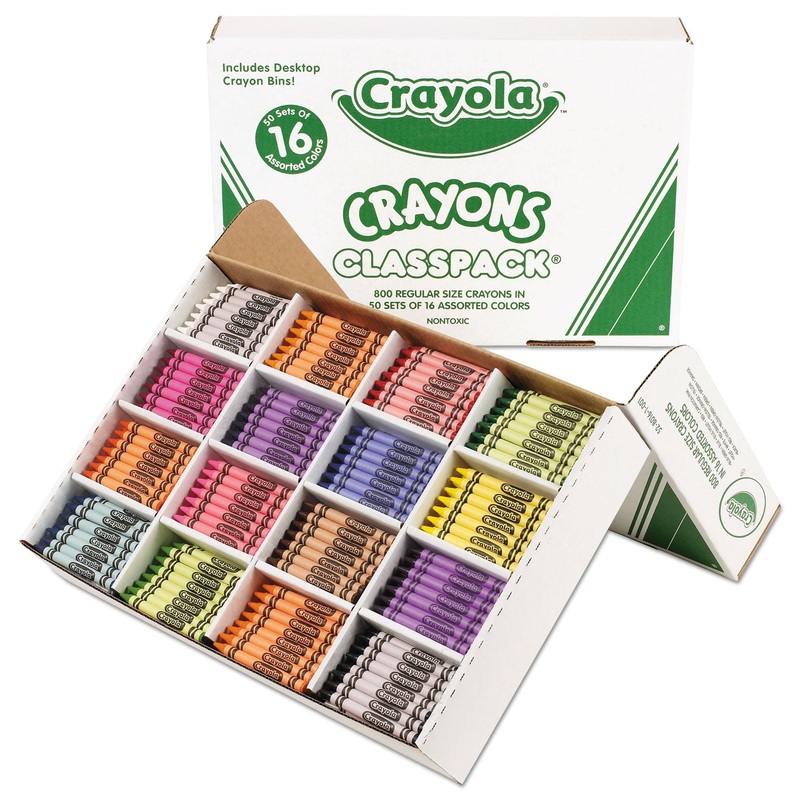 Classpack Regular Crayons, 16 Colors, 800/bx