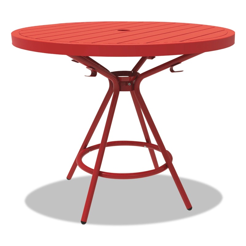 Cogo Tables, Steel, Round, 36″ Diameter X 29 1/2″ High, Red