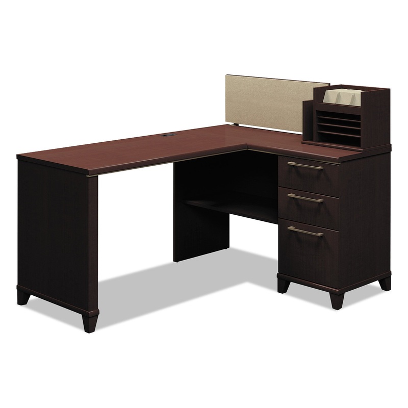 ENTERPRISE COLLECTION CORNER DESK, 60W X 47.25D X 41.75H, MOCHA CHERRY (BOX 1 OF 2)