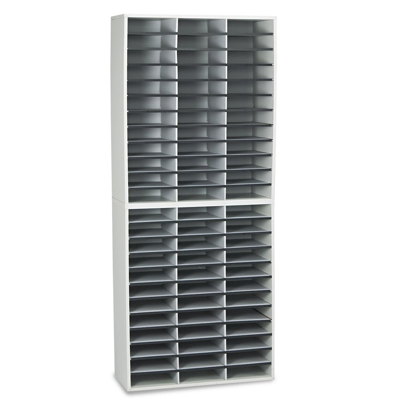 Literature Organizer, 72 Letter Sections, 29 X 11 7/8 X 69 1/8, Dove Gray