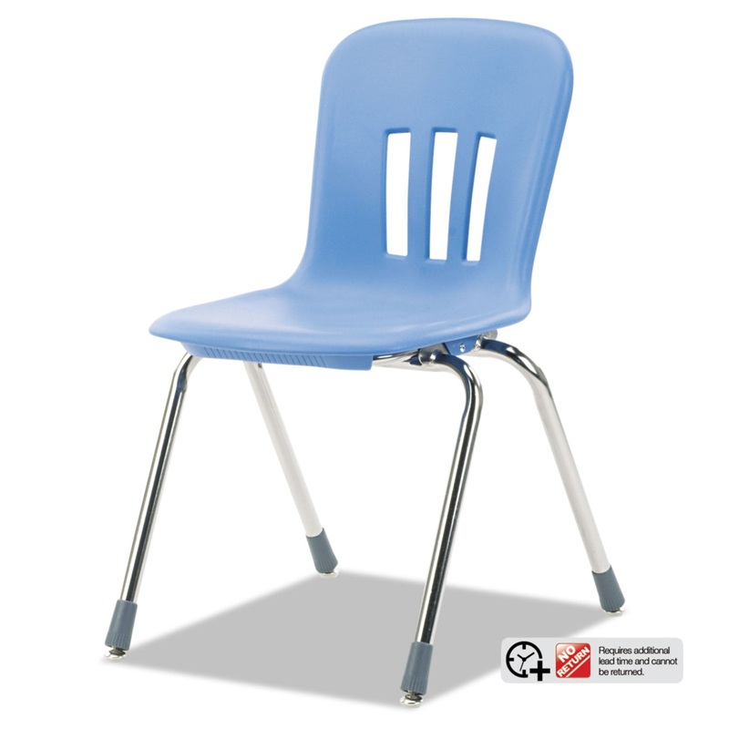 METAPHOR SERIES CLASSROOM CHAIR, 18″ SEAT HEIGHT, BLUEBERRY SEAT/BLUEBERRY BACK, CHROME BASE, 4/CARTON
