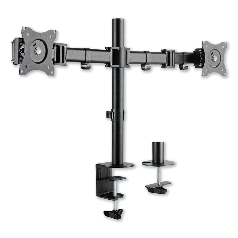 ADAPTIVERGO POLE-MOUNTED MONITOR ARM, DUAL MONITOR UP TO 30″, BLACK