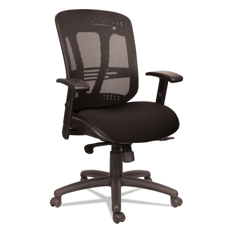 ALERA EON SERIES MULTIFUNCTION MID-BACK CUSHIONED MESH CHAIR, SUPPORTS UP TO 275 LBS., BLACK SEAT/BLACK BACK, BLACK BASE