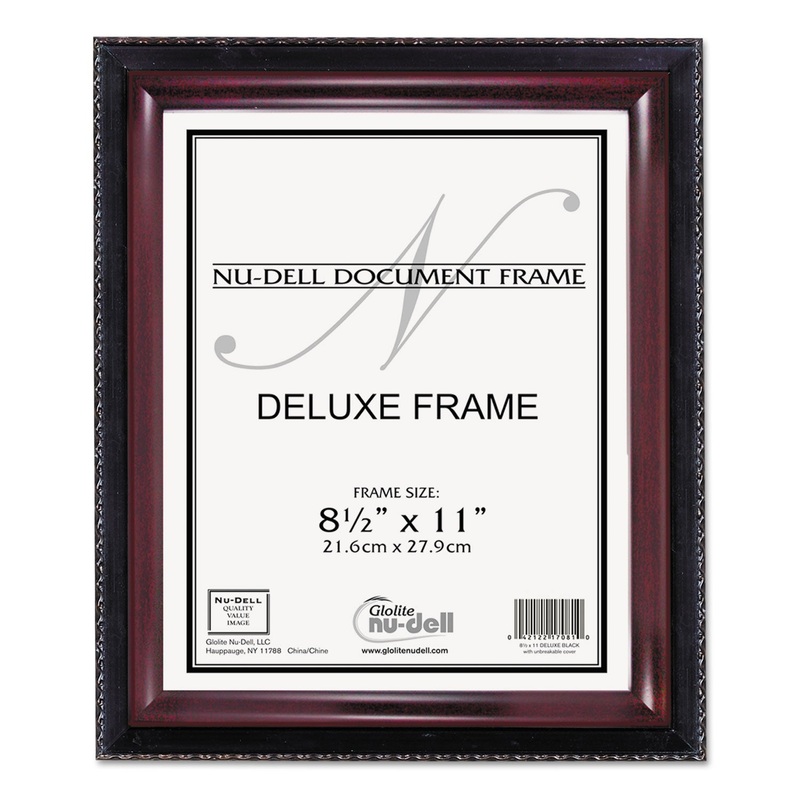 Executive Document Frame, Plastic, 8-1/2 X 11, Black/mahogany