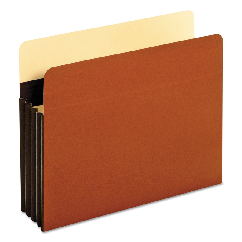 HEAVY-DUTY FILE POCKETS, 3.5″ EXPANSION, LETTER SIZE, REDROPE, 10/BOX