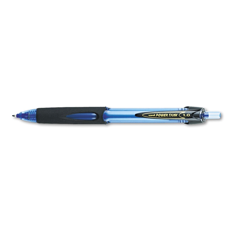 POWER TANK RT RETRACTABLE BALLPOINT PEN, 1MM, BLUE INK, TRANSLUCENT BLUE BARREL, DOZEN