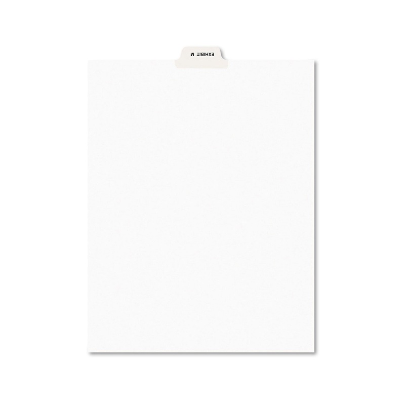 Avery-Style Preprinted Legal Bottom Tab Dividers, Exhibit M, Letter, 25/pack