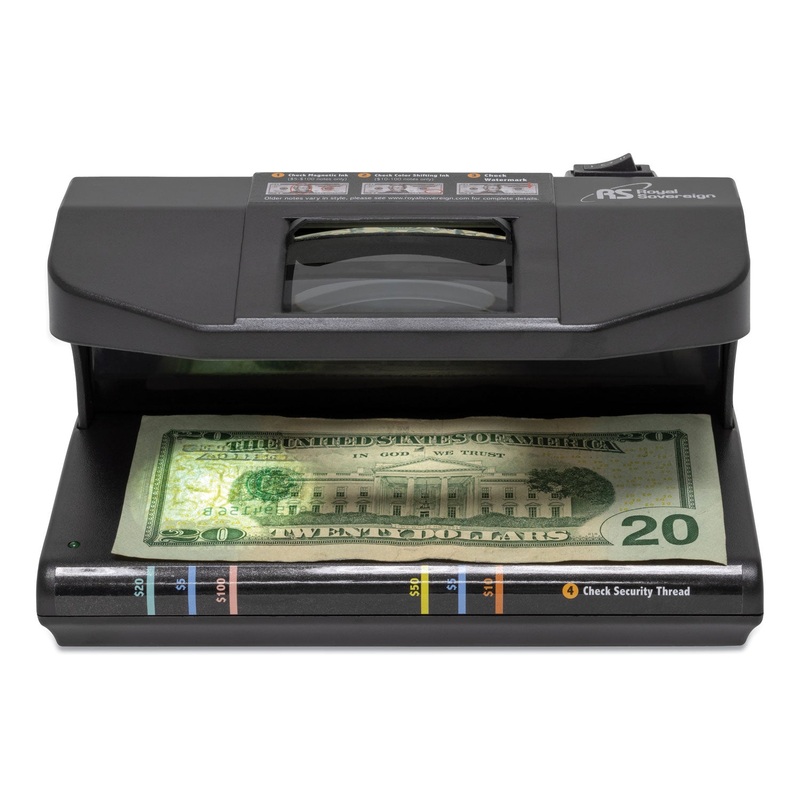FOUR-WAY COUNTERFEIT DETECTOR, UV, FLUORESCENT, MAGNETIC, MAGNIFIER