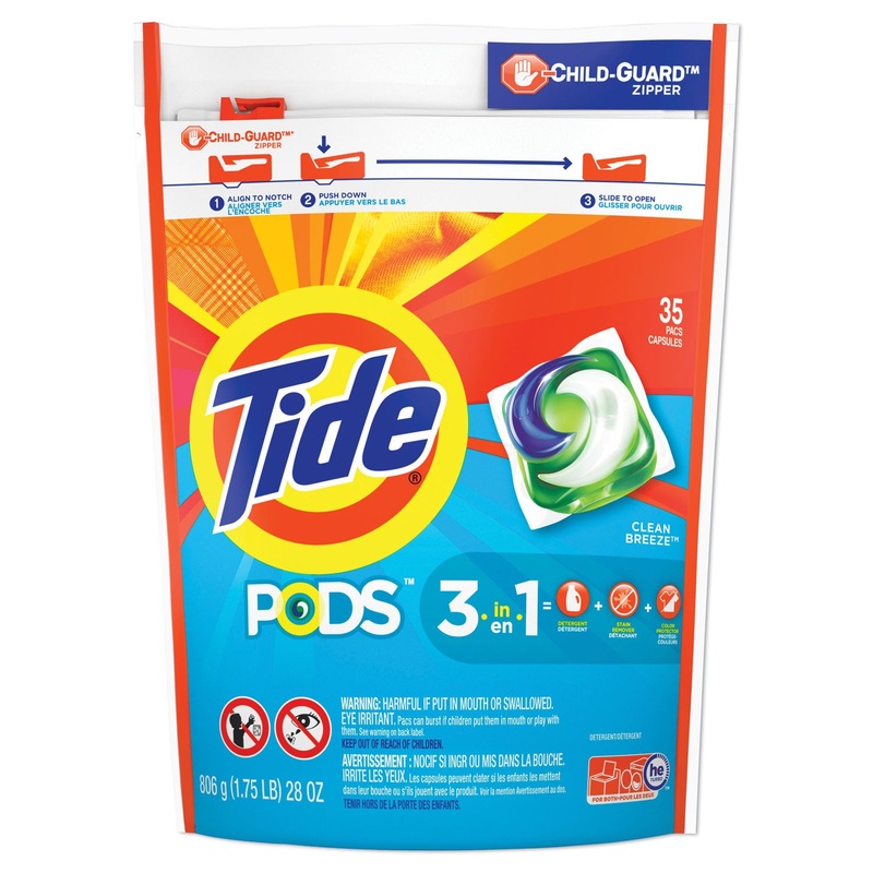 Pods, Laundry Detergent, Ocean Mist, 35/pack, 4 Pack/carton
