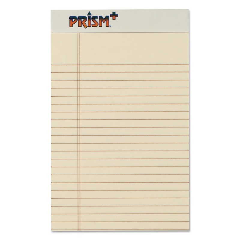 PRISM + WRITING PADS, NARROW RULE, 5 X 8, PASTEL IVORY, 50 SHEETS, 12/PACK