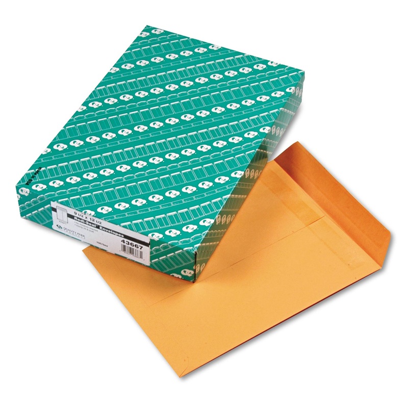REDI-SEAL CATALOG ENVELOPE, #12 1/2, CHEESE BLADE FLAP, REDI-SEAL CLOSURE, 9.5 X 12.5, BROWN KRAFT, 100/BOX