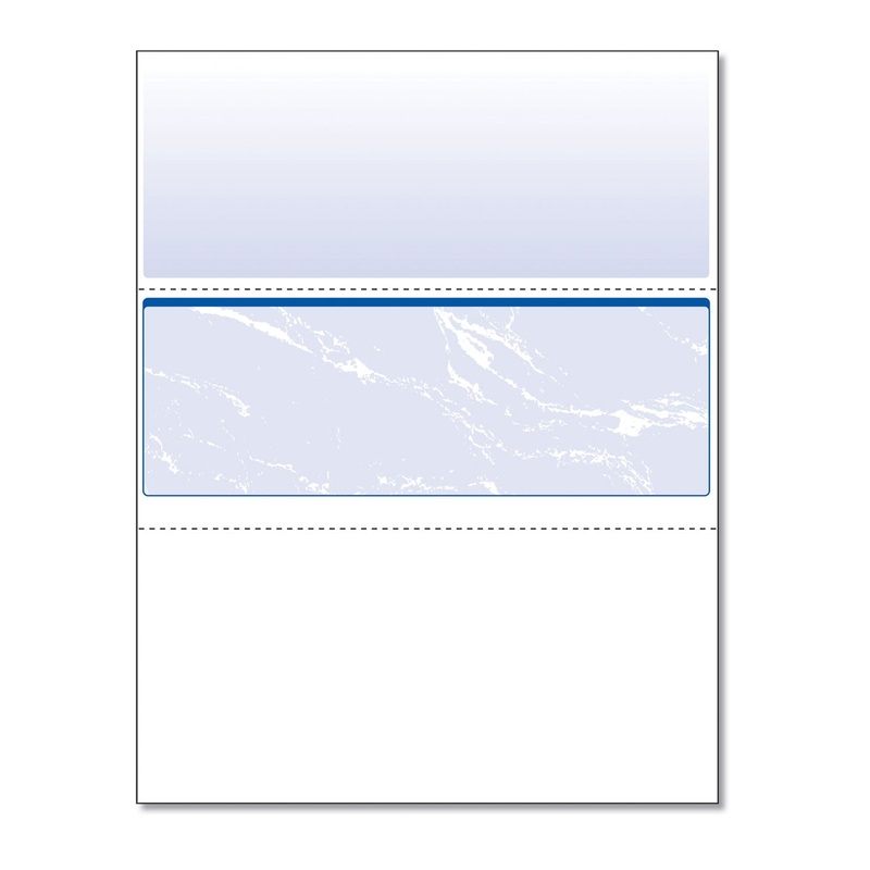 STANDARD SECURITY CHECK, 11 FEATURES, 8.5 X 11, BLUE MARBLE MIDDLE, 500/REAM