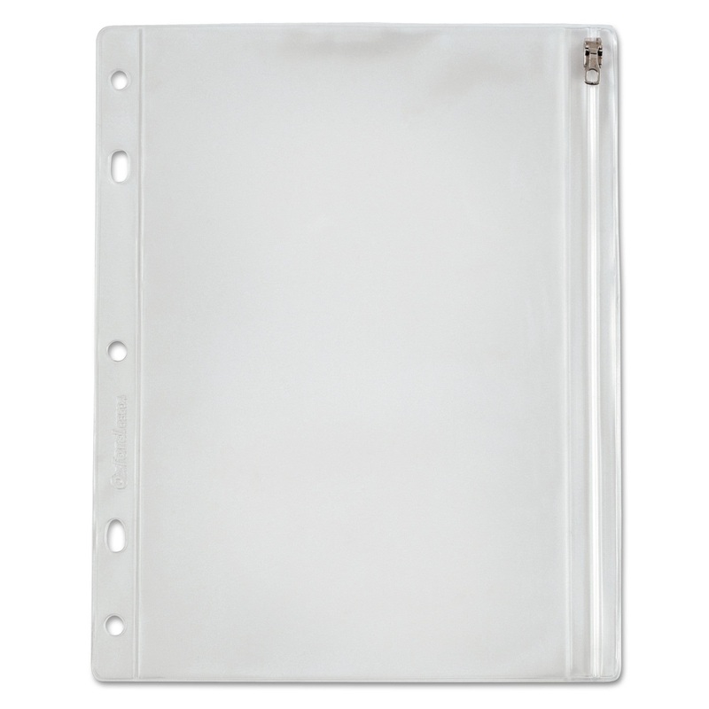 Zippered Ring Binder Pocket, 10 1/2 X 8, Clear