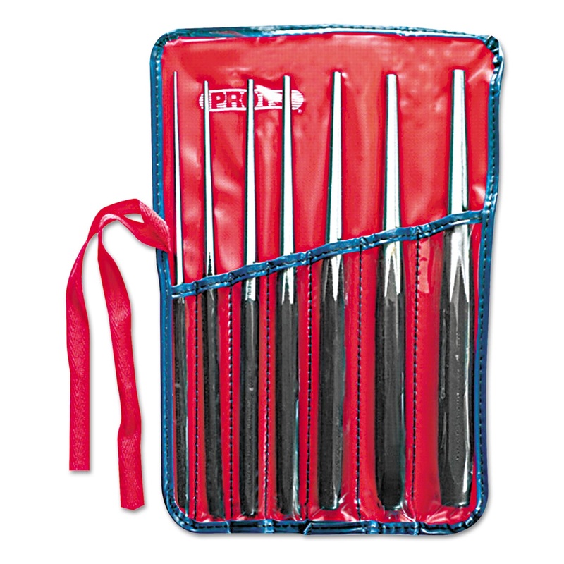 7-Piece Drift Punch Set, 3/32 “to 3/8”, Alloy Steel