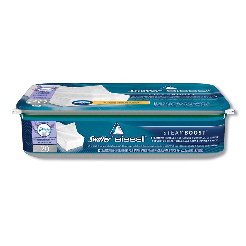 BISSELL STEAMBOOST PAD REFILLS, NONWOVEN FIBER, 10″ X 9″, WHITE, 20/PACK