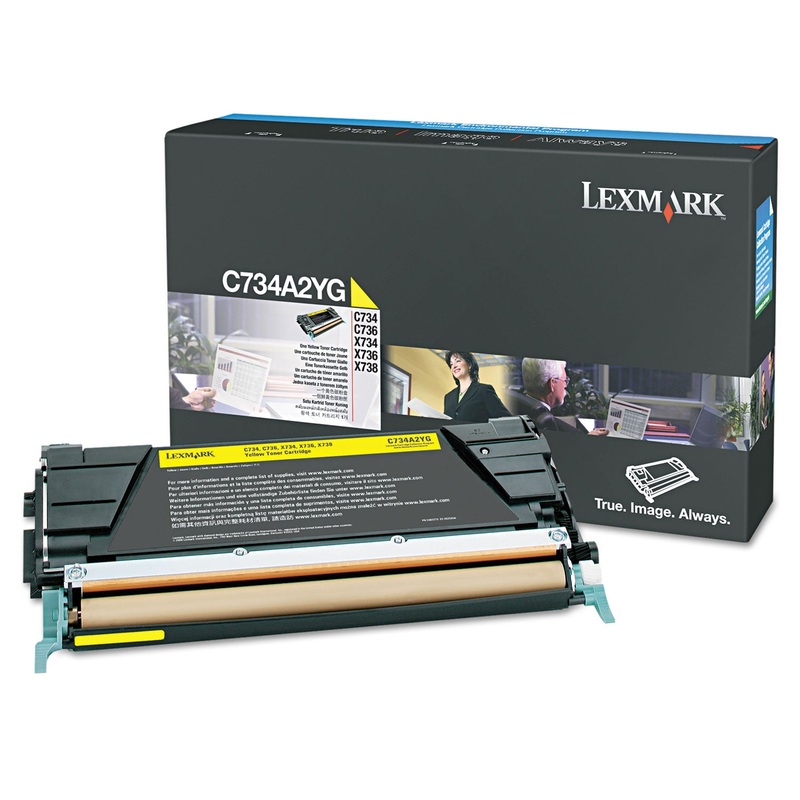 C734a2yg Toner, 6000 Page-Yield, Yellow