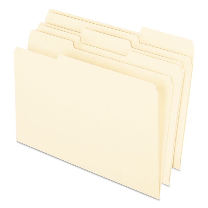 EARTHWISE BY 100% RECYCLED MANILA FILE FOLDERS, 1/3-CUT TABS, LEGAL SIZE, 100/BOX