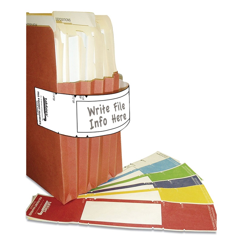 FILE POCKET HANDLES, 9.63 X 2, WHITE, 4/SHEET, 12 SHEETS/PACK