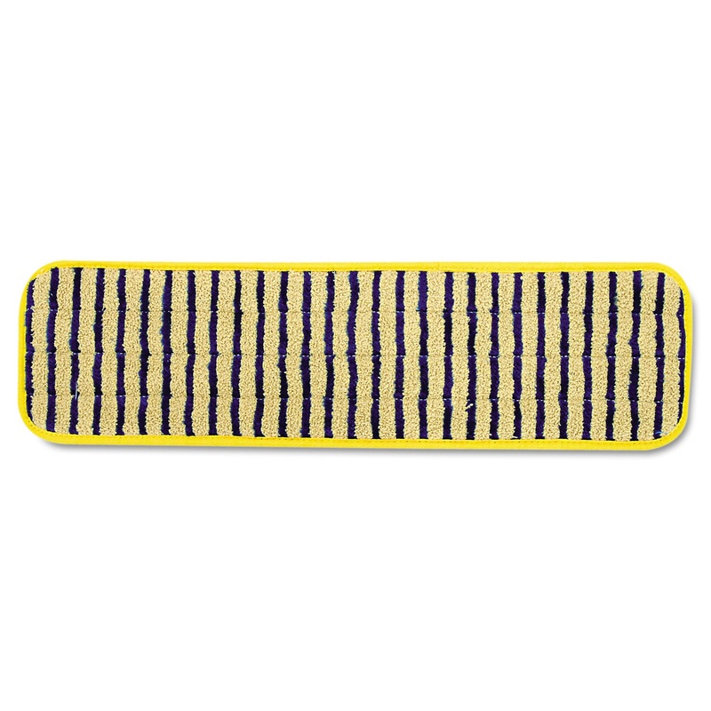 Microfiber Scrubber Pad, Vertical Polyprolene Stripes, 18″, Yellow, 6/carton