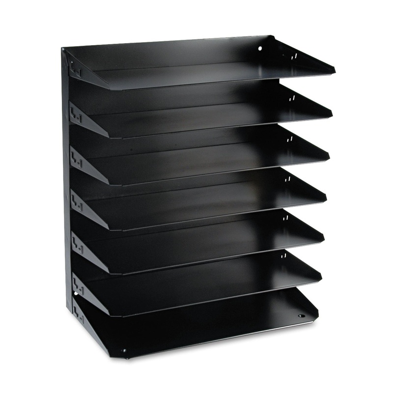 MULTI-TIER STEEL HORIZONTAL ORGANIZERS, 7 SECTIONS, LEGAL SIZE FILES, 15″ X 8.75″ X 17.75″, BLACK