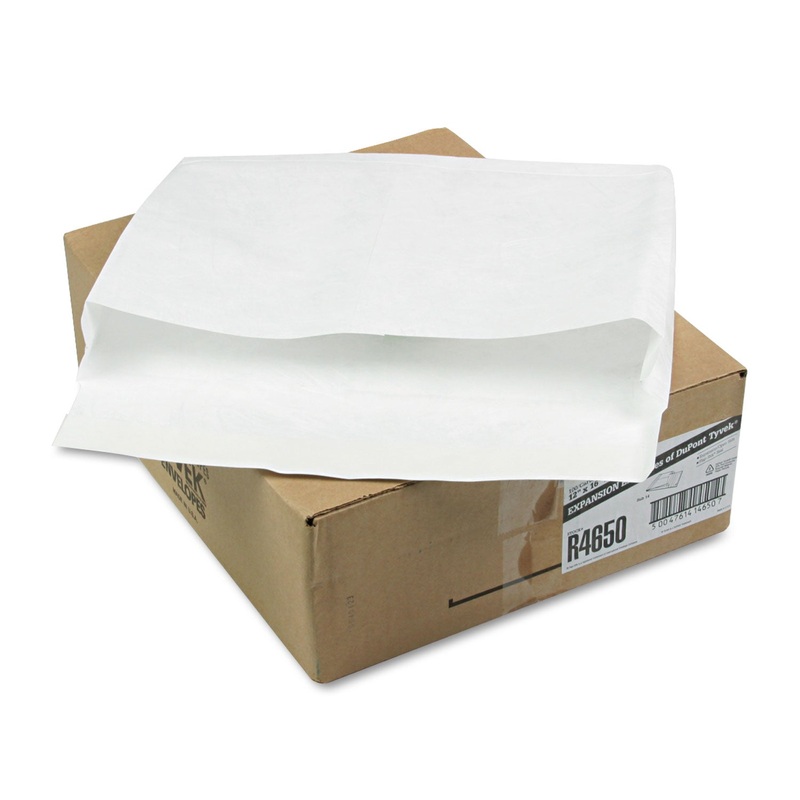 OPEN SIDE EXPANSION MAILERS, DUPONT TYVEK, #15 1/2, COMMERCIAL FLAP, SELF-ADHESIVE CLOSURE, 12 X 16, WHITE, 100/CARTON