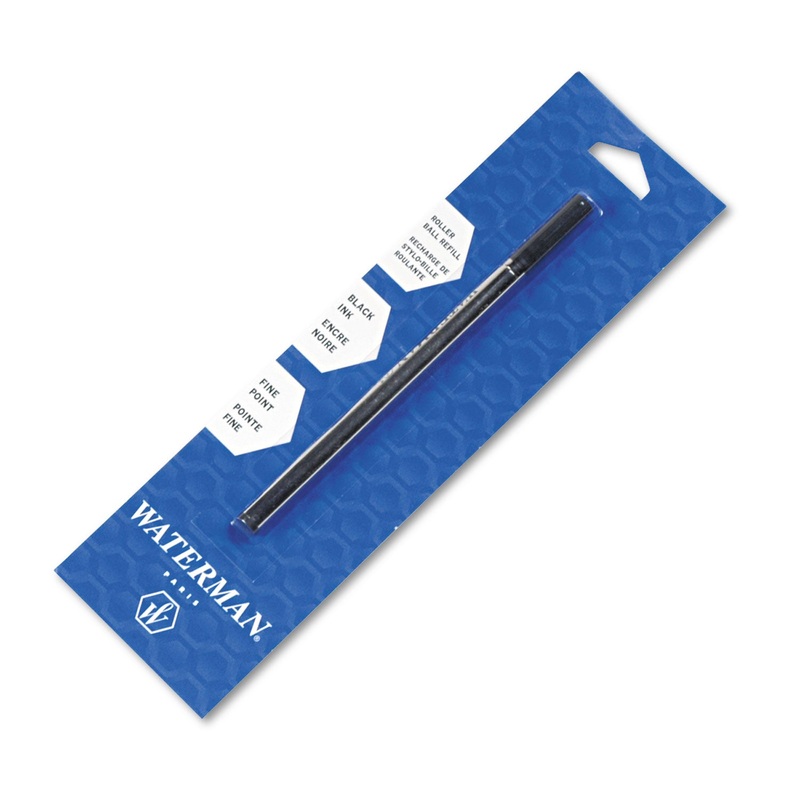 REFILL FOR WATERMAN ROLLER BALL PENS, FINE POINT, BLACK INK