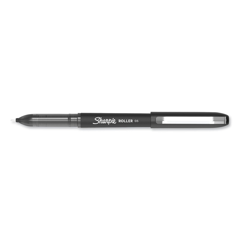 ROLLER PEN, FINE 0.5 MM, BLACK INK/BARREL, DOZEN