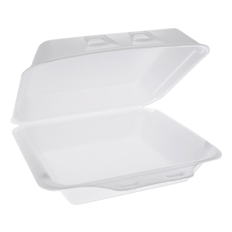 SMARTLOCK VENTED FOAM HINGED LID CONTAINERS, WHITE, 9 X 9.5 X 3.25, 1-COMPARTMENT, 150/CARTON