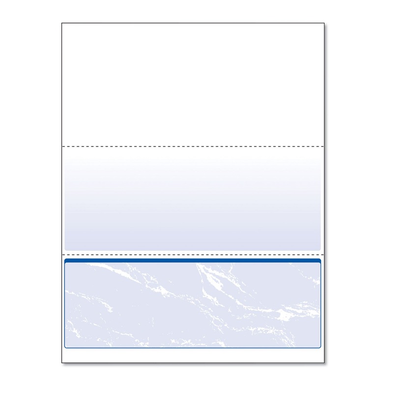 STANDARD SECURITY CHECK, 11 FEATURES, 8.5 X 11, BLUE MARBLE BOTTOM, 500/REAM