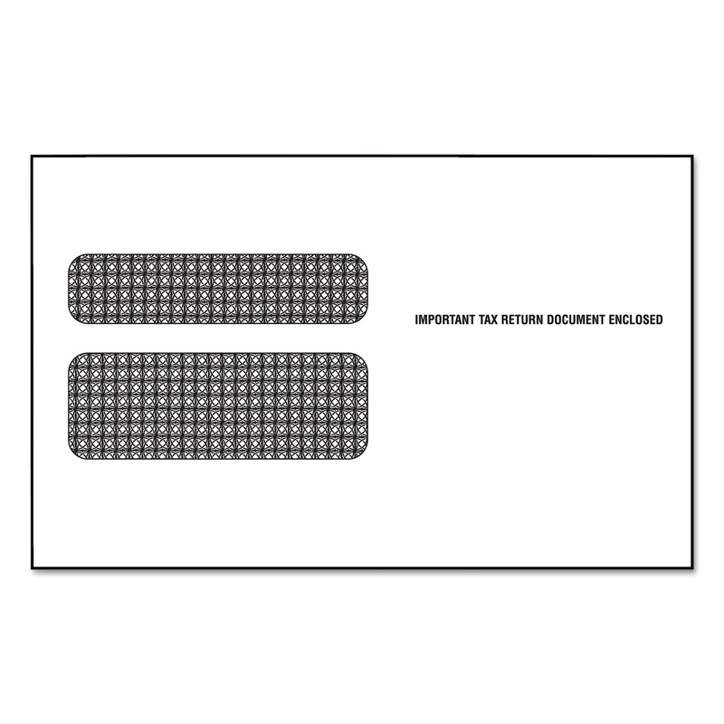 W-2 LASER DOUBLE WINDOW ENVELOPE, COMMERCIAL FLAP, GUMMED CLOSURE, 5.63 X 9.5, WHITE, 500/CARTON