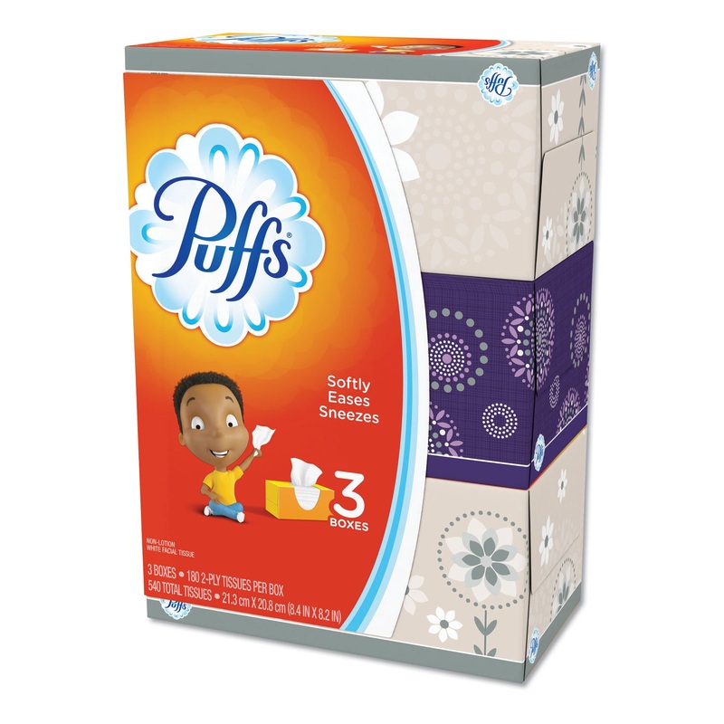 WHITE FACIAL TISSUE, 2-PLY, WHITE, 180 SHEETS/PACK, 8 PACKS/CARTON