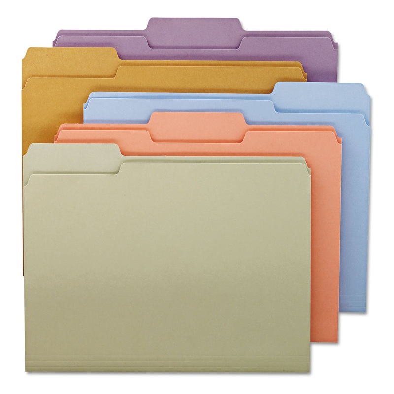 COLORED FILE FOLDERS, 1/3-CUT TABS, LETTER SIZE, ASSORTED, 100/BOX