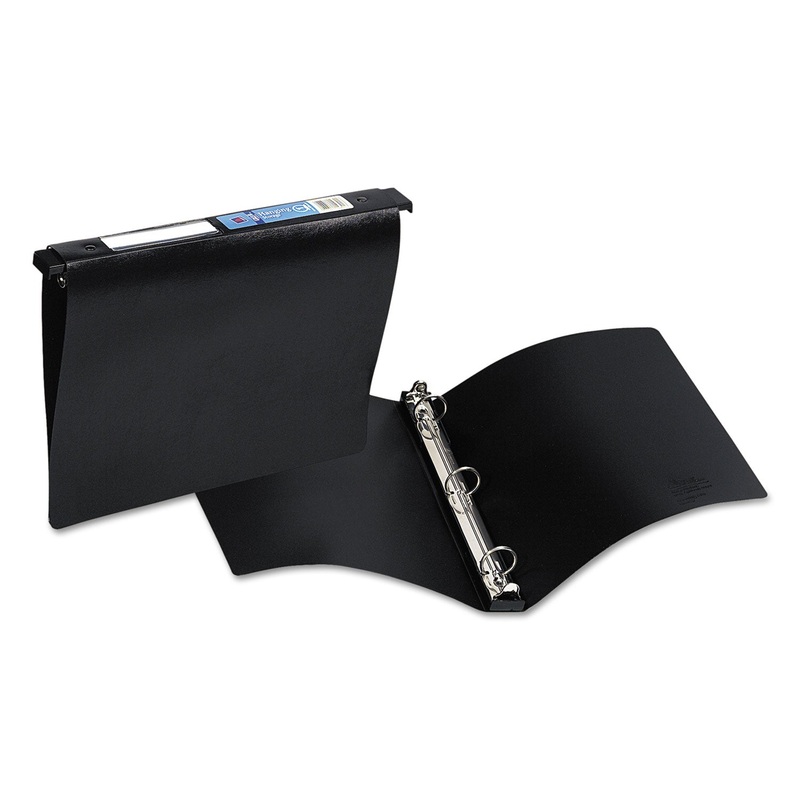 HANGING STORAGE FLEXIBLE NON-VIEW BINDER WITH ROUND RINGS, 3 RINGS, 1″ CAPACITY, 11 X 8.5, BLACK