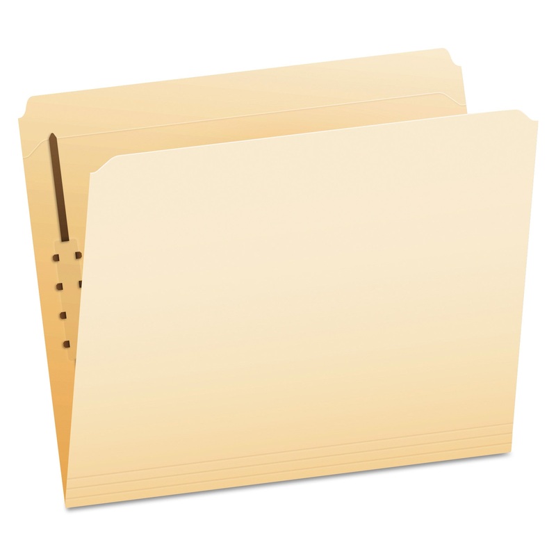 MANILA FOLDERS WITH ONE FASTENER, STRAIGHT TAB, LETTER SIZE, 50/BOX
