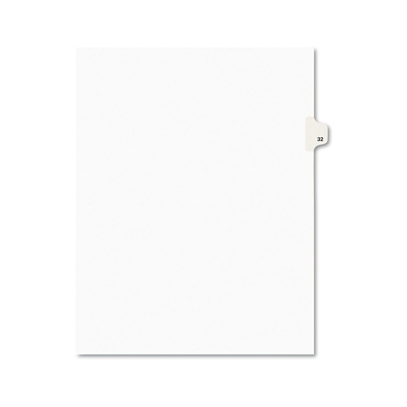 PREPRINTED LEGAL EXHIBIT SIDE TAB INDEX DIVIDERS, AVERY STYLE, 10-TAB, 32, 11 X 8.5, WHITE, 25/PACK