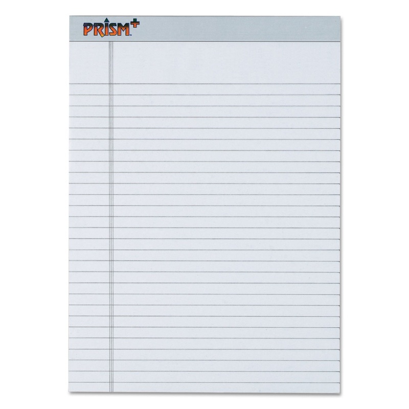 PRISM + WRITING PADS, WIDE/LEGAL RULE, 8.5 X 11.75, PASTEL GRAY, 50 SHEETS, 12/PACK