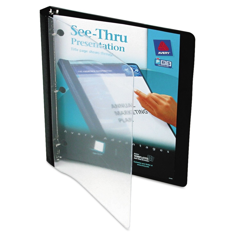 SEE-THRU VIEW BINDER WITH ROUND RINGS, 3 RINGS, 0.5″ CAPACITY, 11 X 8.5, BLACK