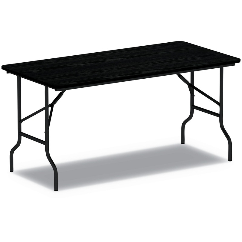 WOOD FOLDING TABLE, 59 7/8W X 17 3/4D X 29 1/8H, BLACK