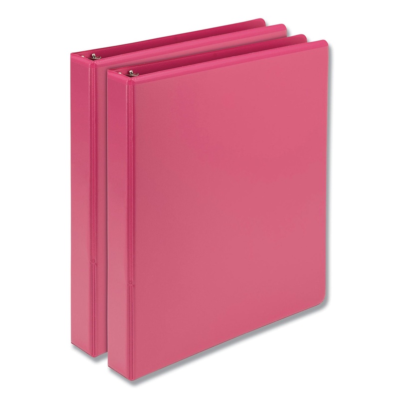 EARTH’S CHOICE BIOBASED DURABLE FASHION VIEW BINDER, 3 RINGS, 1″ CAPACITY, 11 X 8.5, BERRY, 2/PACK