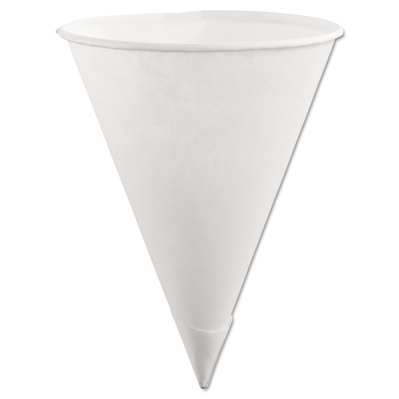 Paper Cone Cups, 6oz, White, 200/pack, 12 Packs/carton