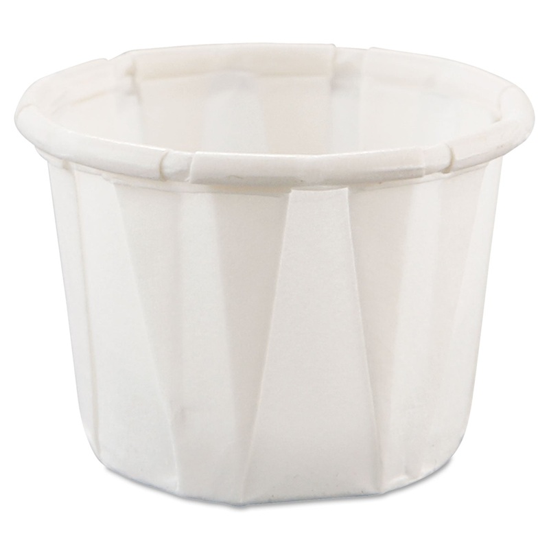 Paper Portion Cups, .5oz, White, 250/bag, 20 Bags/carton