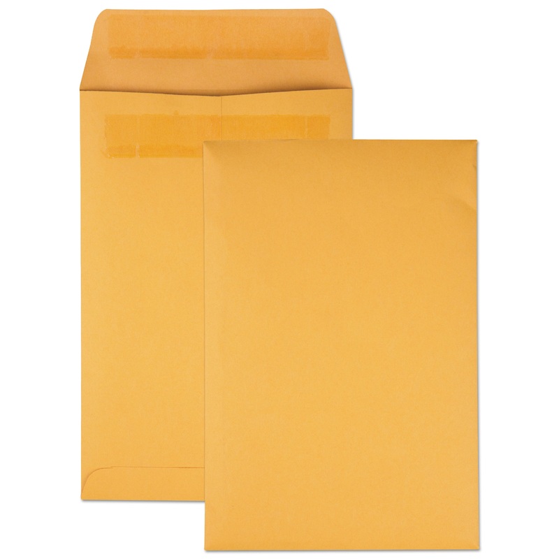 REDI-SEAL CATALOG ENVELOPE, #1, CHEESE BLADE FLAP, REDI-SEAL CLOSURE, 6 X 9, BROWN KRAFT, 100/BOX