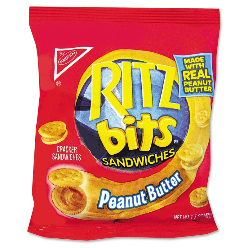 Ritz Bits, Peanut Butter, 1.5oz Packs, 60/carton