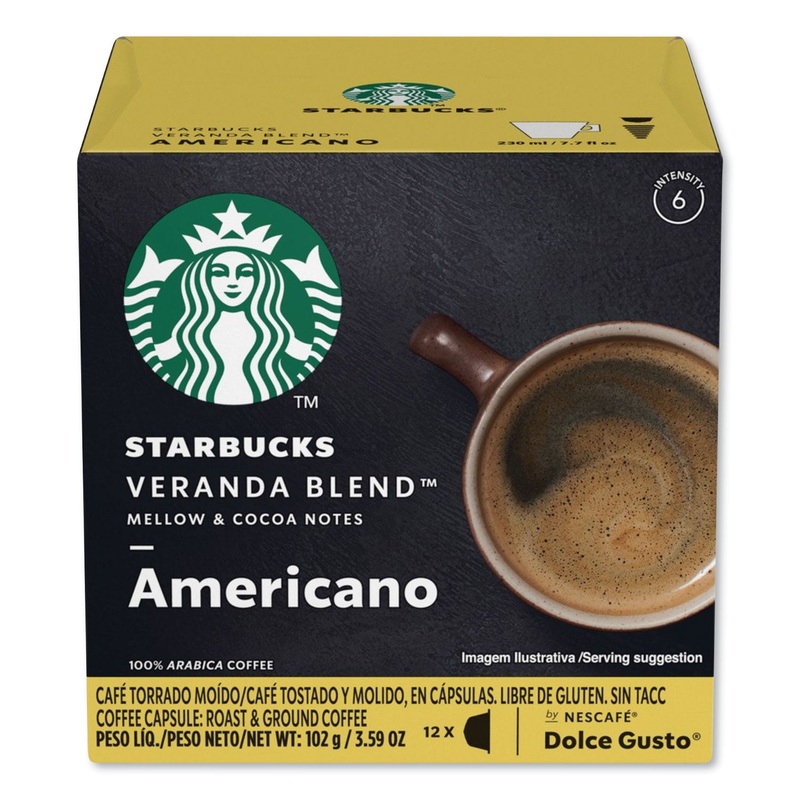 STARBUCKS COFFEE CAPSULES, VERANDA BLEND, 12/BOX