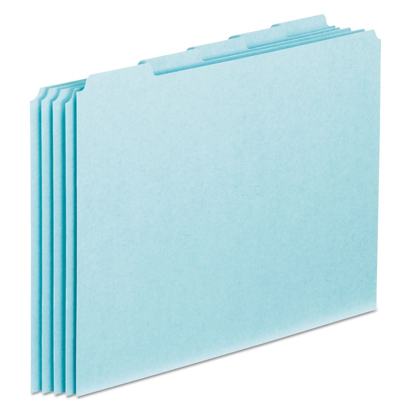 BLANK TOP TAB FILE GUIDES, 1/5-CUT TOP TAB, BLANK, 8.5 X 11, BLUE, 100/BOX