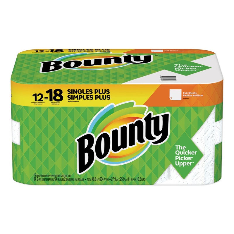 PAPER TOWELS, 2-PLY, WHITE, 54 SHEETS/ROLL, 12 ROLLS/CARTON