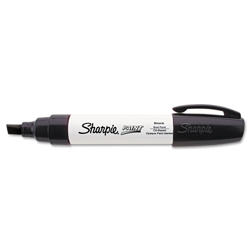 PERMANENT PAINT MARKER, EXTRA-BROAD CHISEL TIP, BLACK