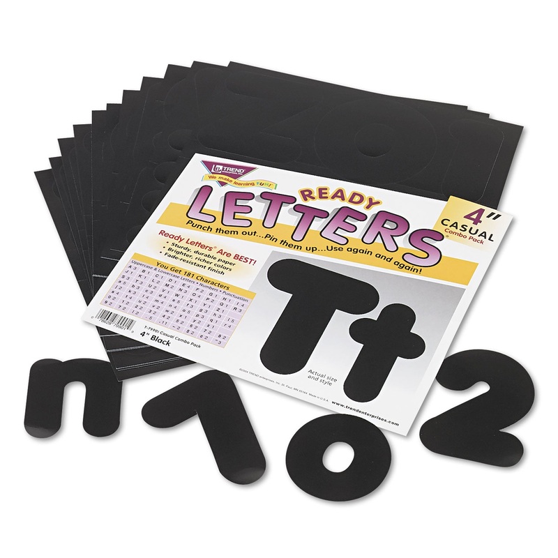 Ready Letters Casual Combo Set, Black, 4″h, 182/set